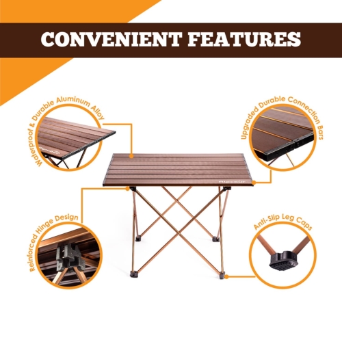 Alpcour Portable Collapsible Camping Table, Large