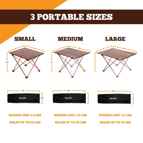 Alpcour Portable Collapsible Camping Table, Large
