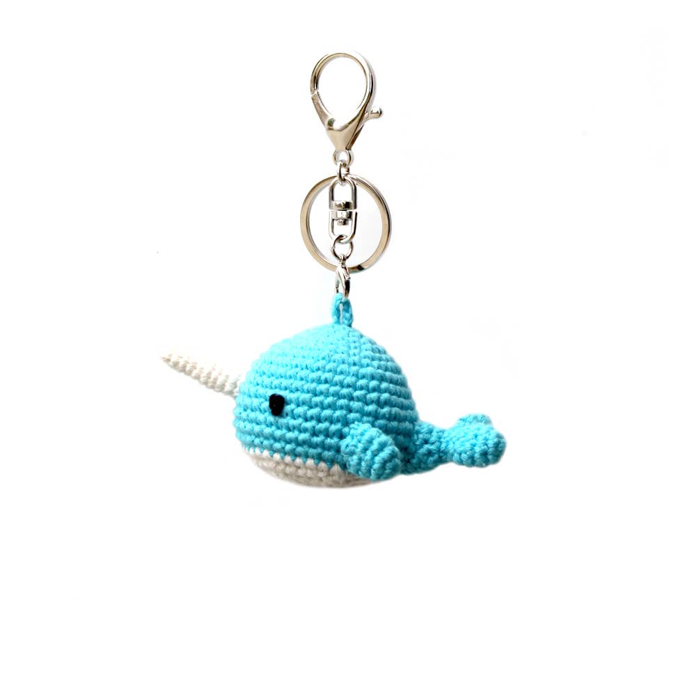 Backpack/ KeyChain Charm - Blue Narwhal 1 Backpack/ KeyChain Charm - Blue Narwhal