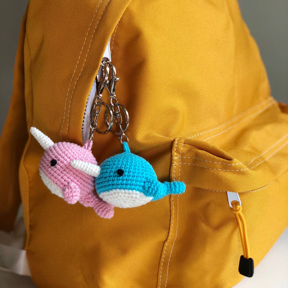 Backpack/ KeyChain Charm - Blue Narwhal 2 Backpack/ KeyChain Charm - Blue Narwhal