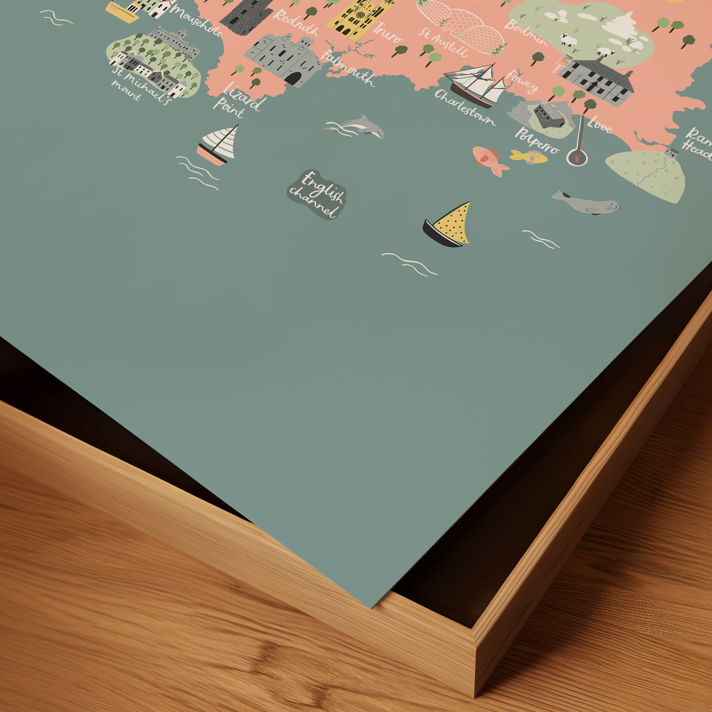 cornwall-map-illustrated-print-abbie-imagine-4 Illustrated map of Cornwall print