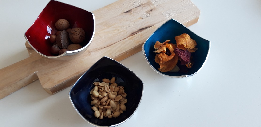 grey aqua small bowls red