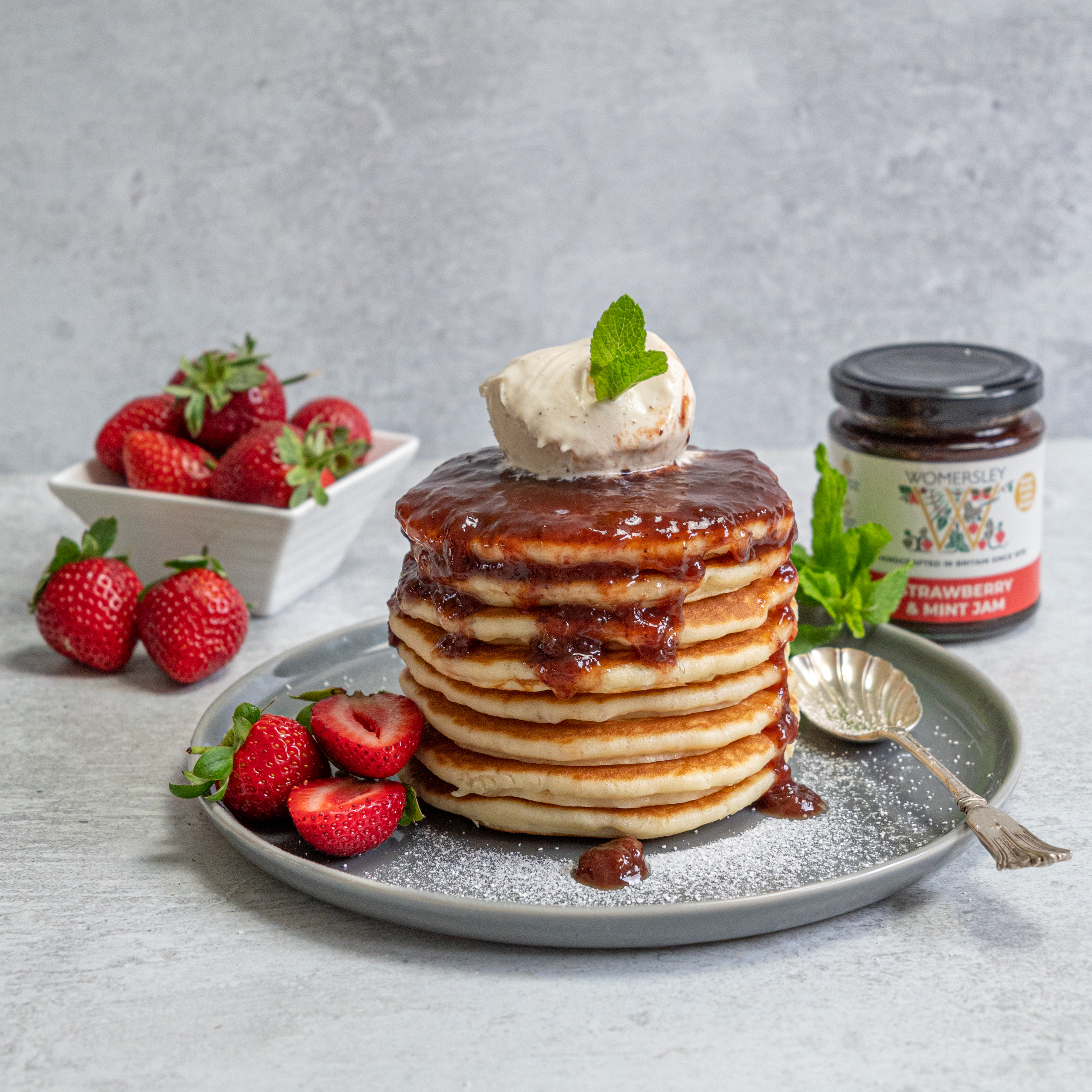 Strawberry and mint pancakes-1