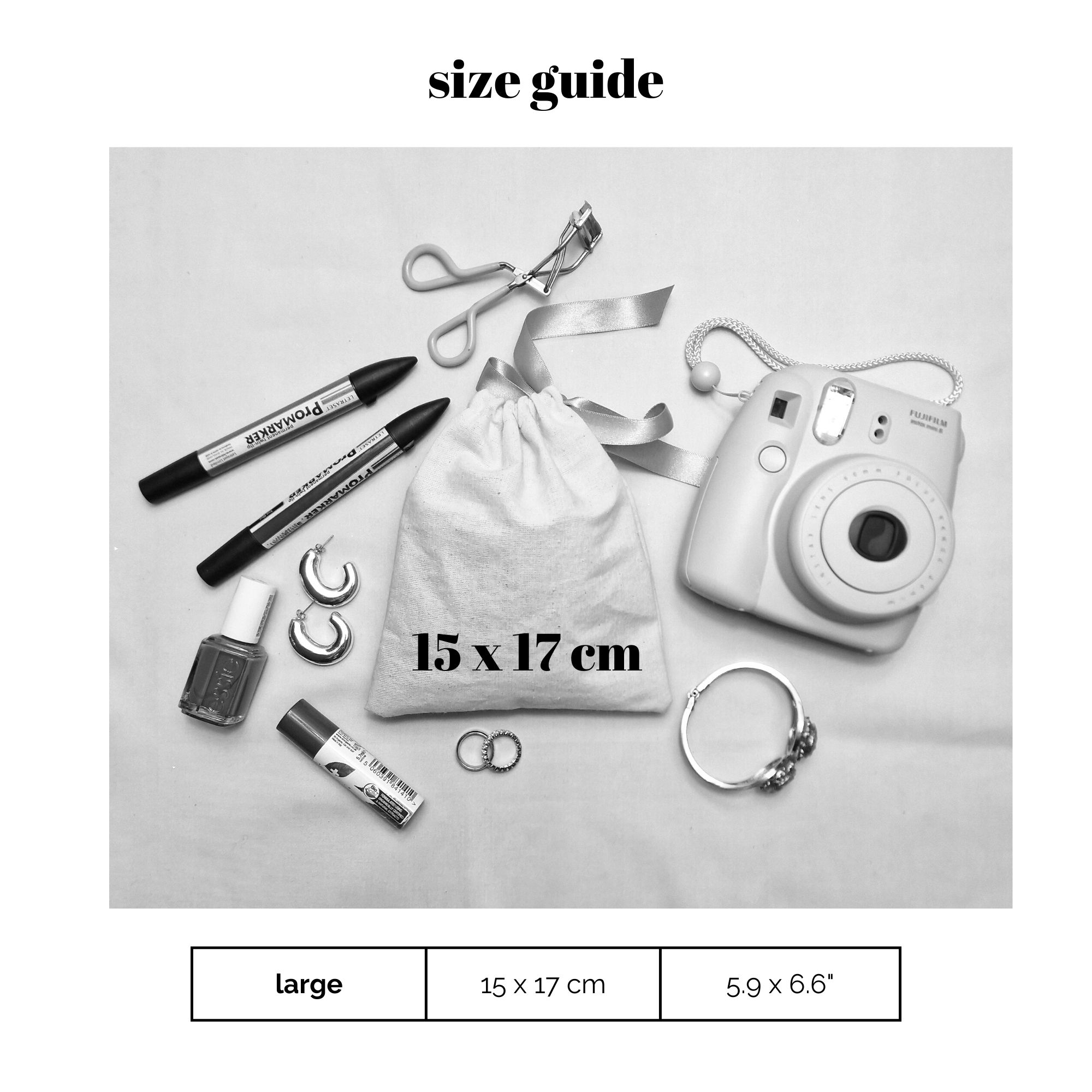 size guide for 15 x 17 cm