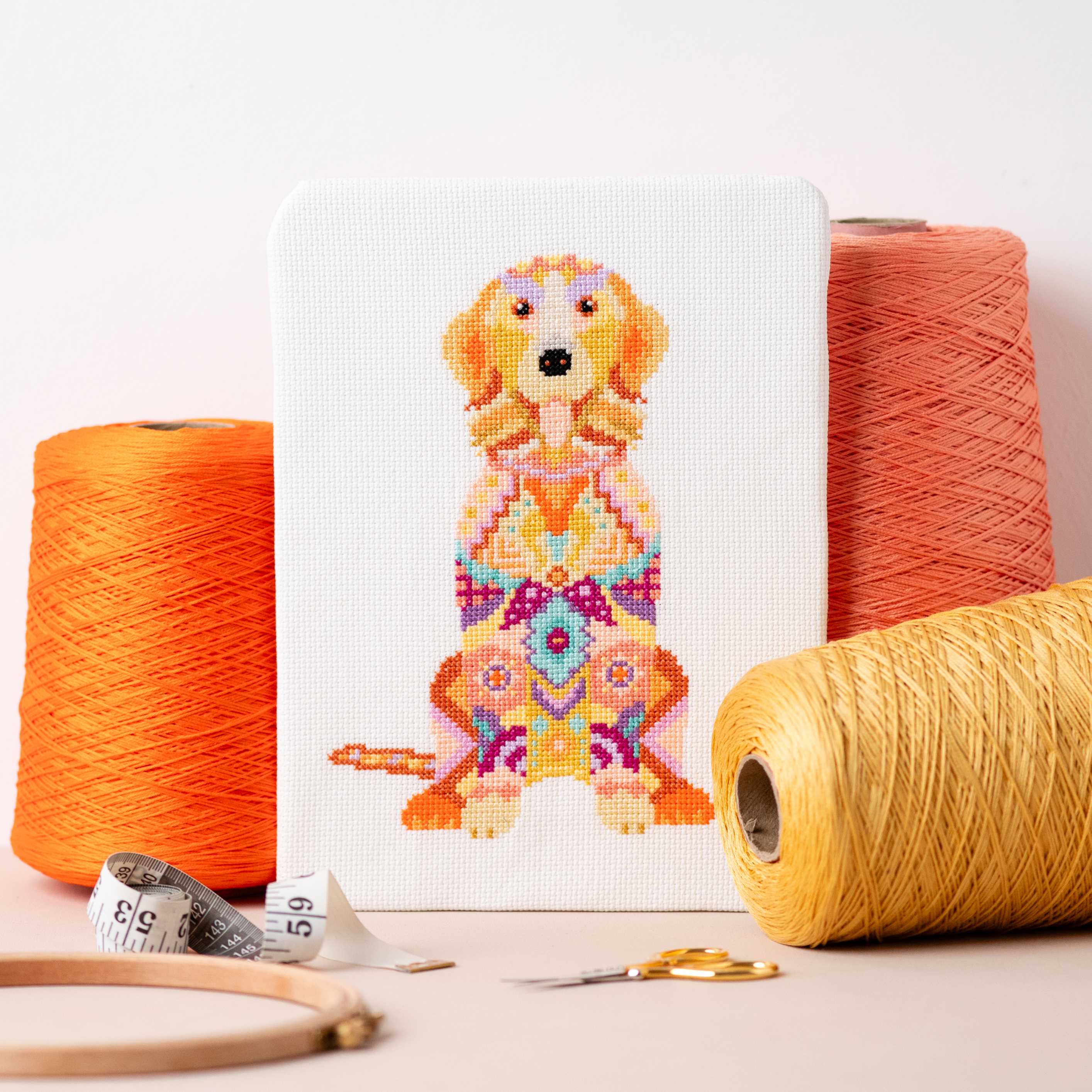Meloca Designs Mandala Dog Cross Stitch Kit