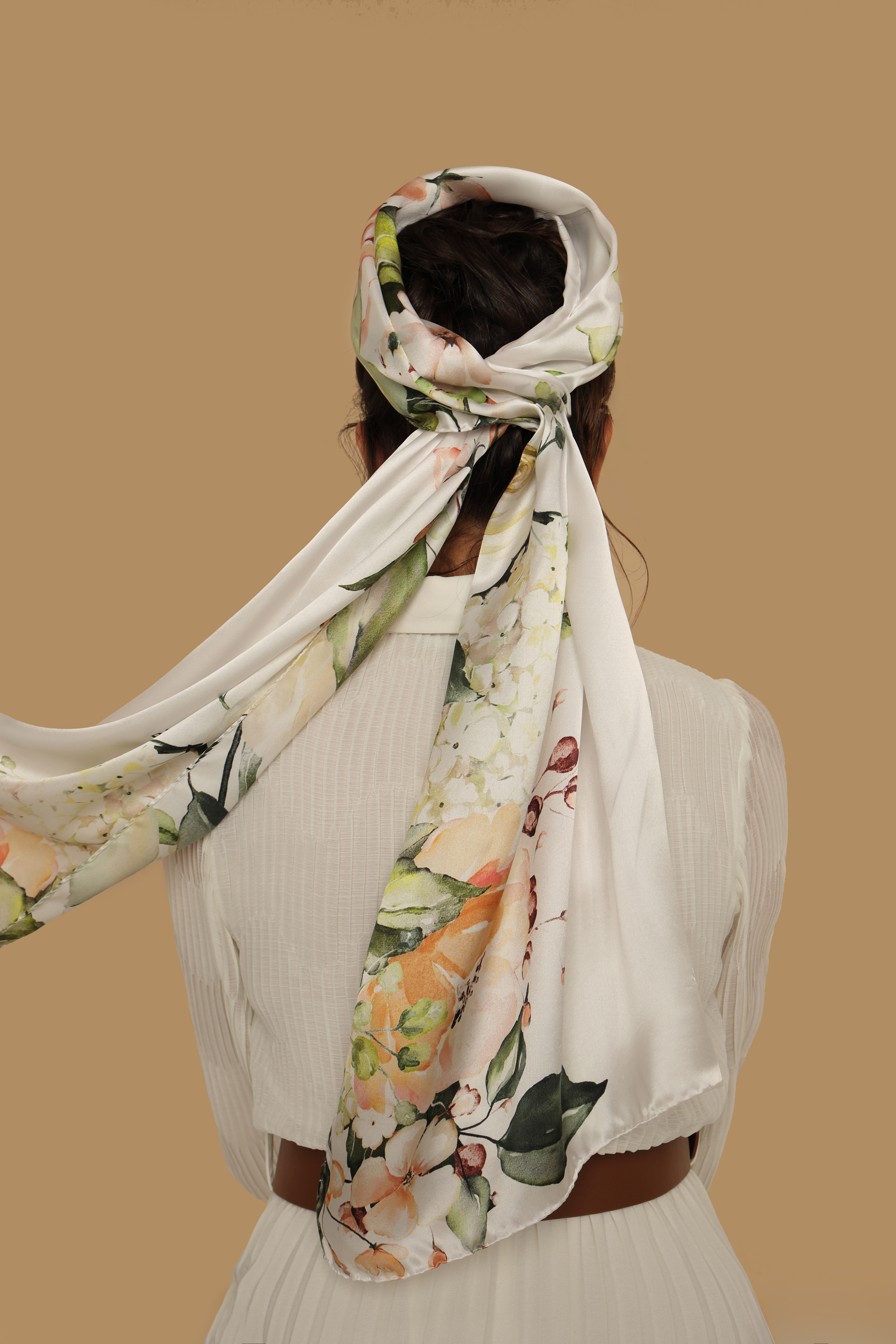 Bride's Roses Long Silk Scarf2