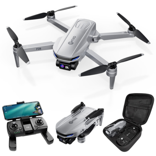 Contixo F28 Foldable GPS Drone - 2K FHD Camera with GPS Control and Selfie Mode - Follow Me, Way Point, & Orbit Mode -With Carrying Case