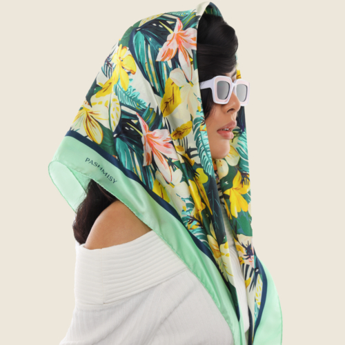 Pistachio Exotic Paradise Silk Scarf