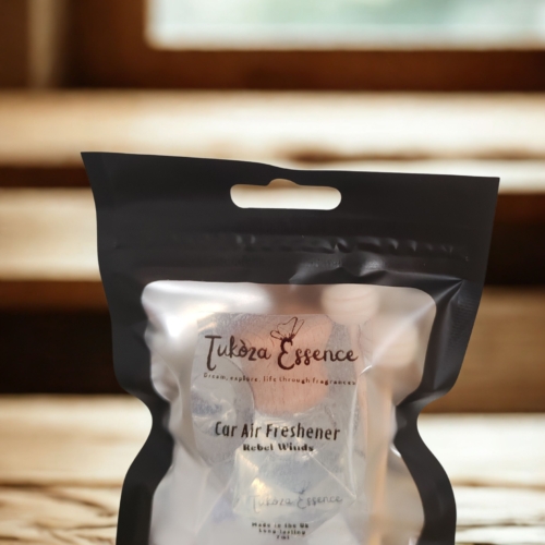 Rebel Winds car diffuser packaged inside a pouch – eco-friendly and gift-ready presentation
