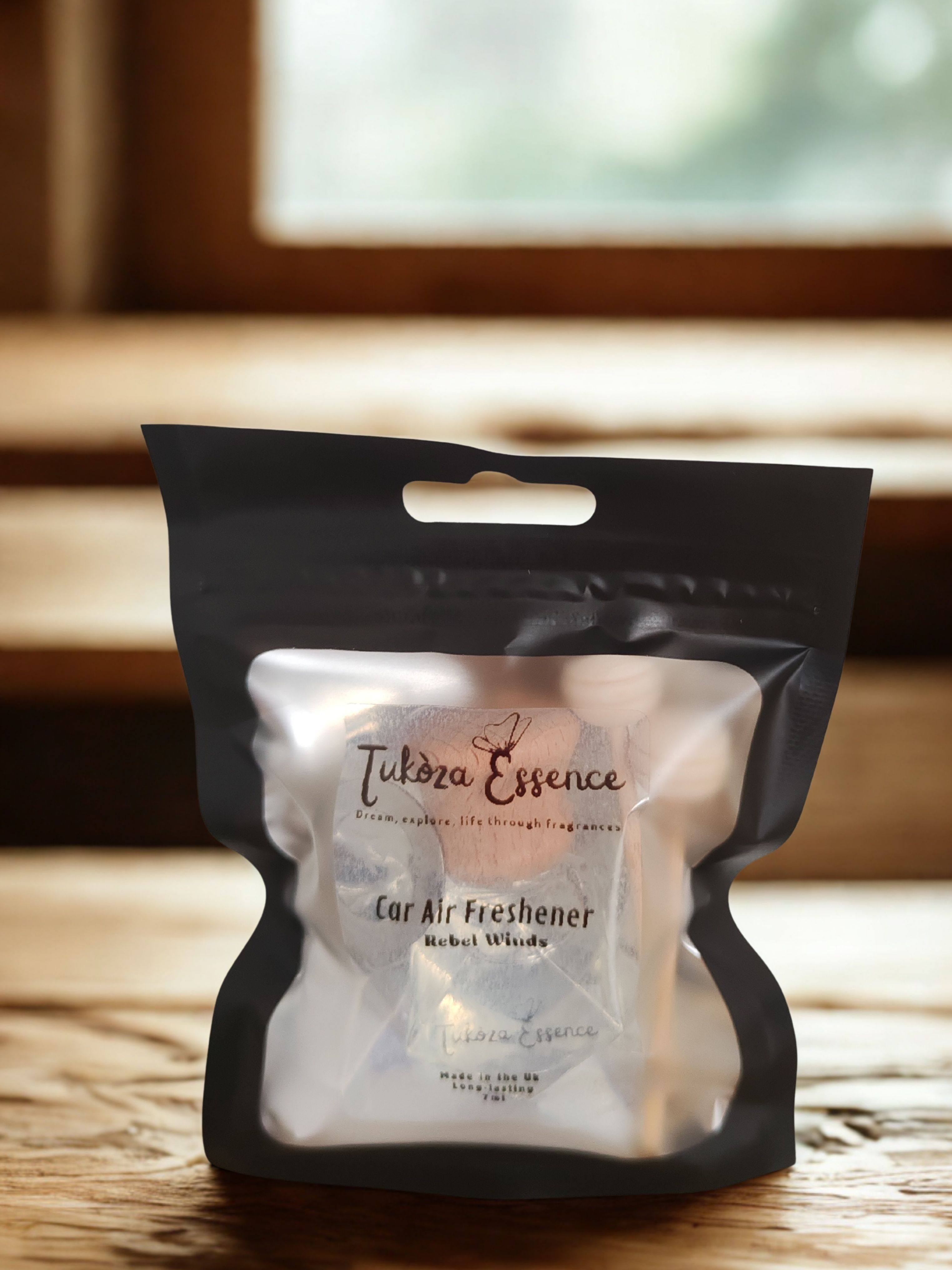 Rebel Winds – Ready to Gift Rebel Winds car diffuser packaged inside a pouch – eco-friendly and gift-ready presentation