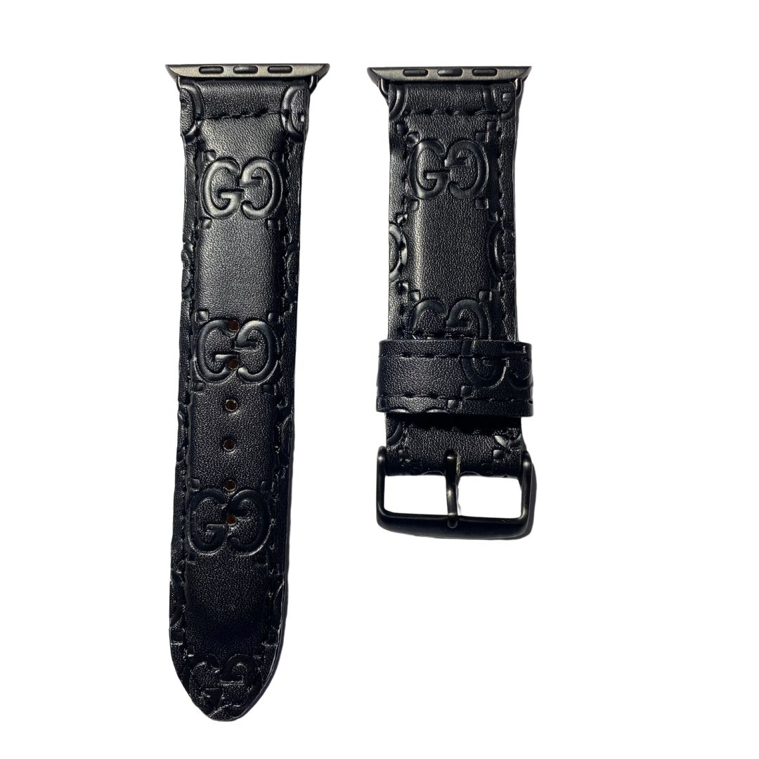 Upcycled Gucci Apple Watch Band Black/Black Upcycled Gucci Apple Watch Band Black/Black
