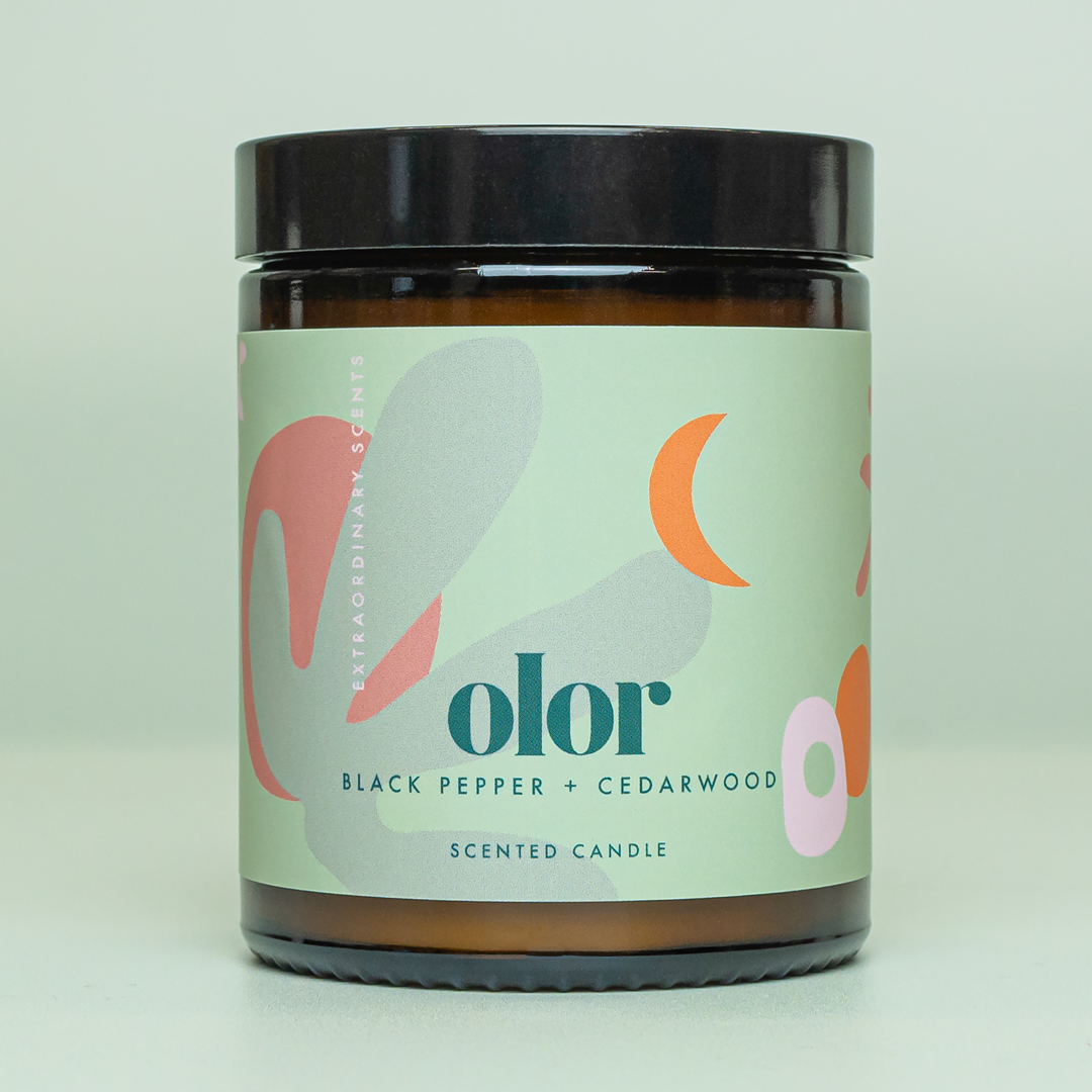 Olor Black Pepper + Cedarwood Jar Candle (1)