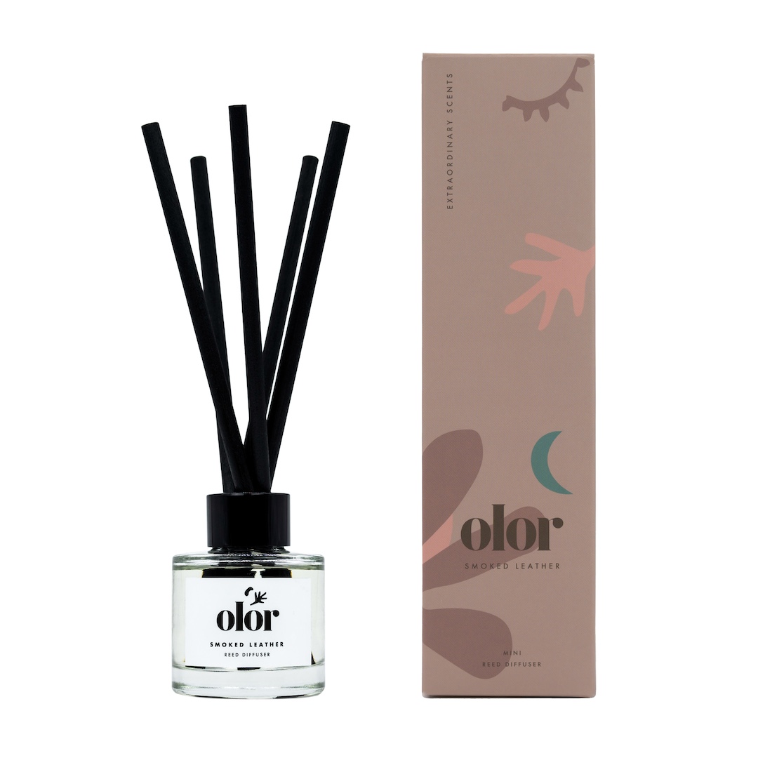 Olor Smoked Leather Mini Reed Diffuser (2)