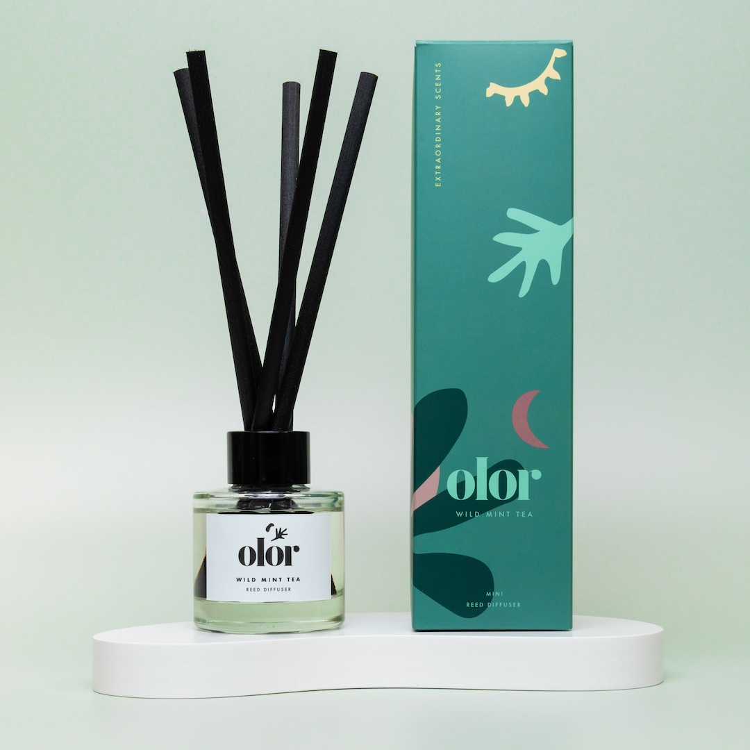 Olor Wild Mint Tea Mini Reed Diffuser (1)
