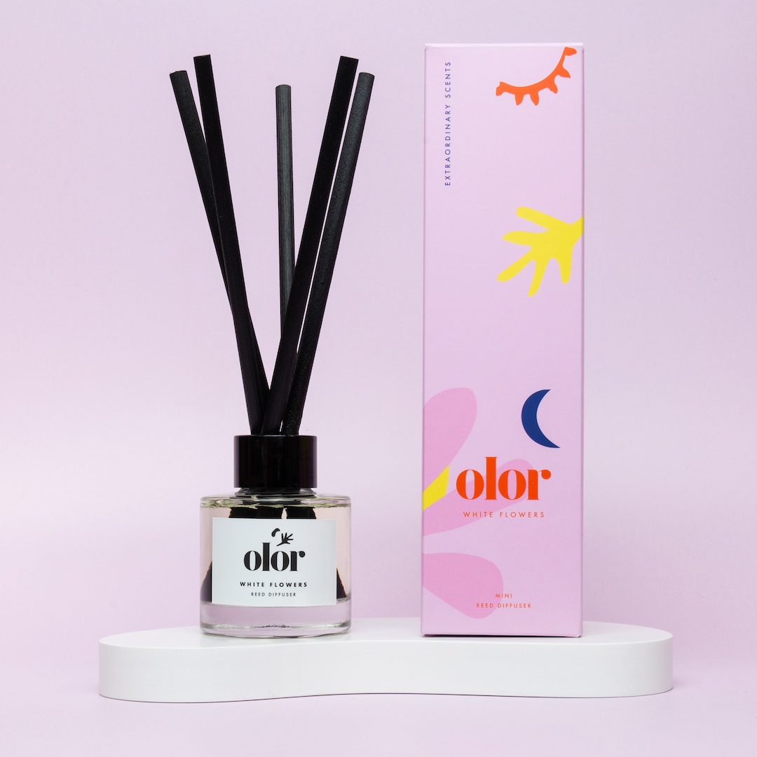 Olor White Flowers Mini Reed Diffuser (1)