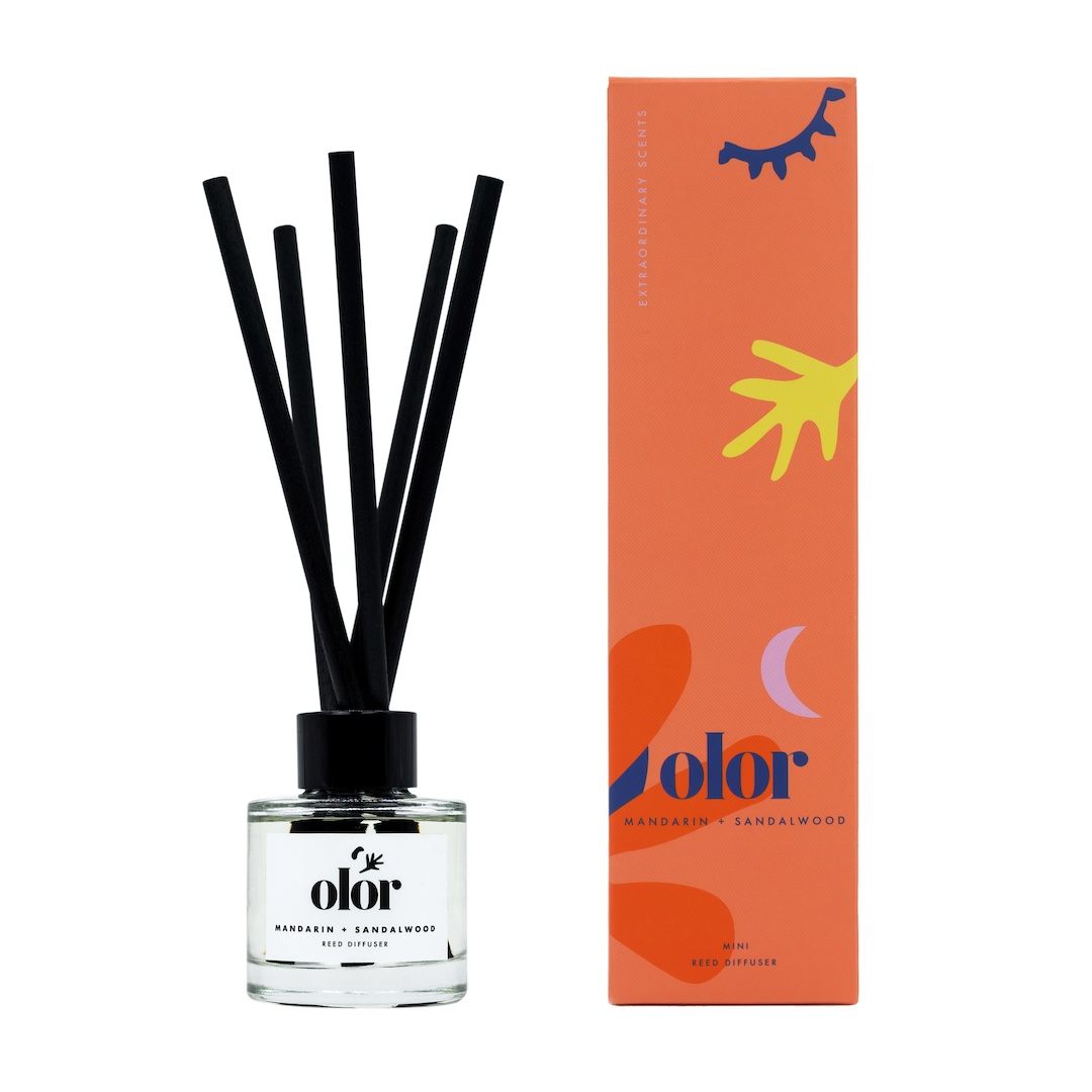 Olor Mandarin + Sandalwood Mini Reed Diffuser (2)