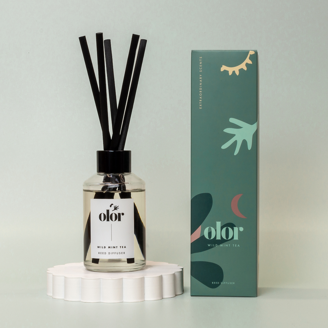 Olor Wild Mint Tea Luxury Reed Diffuser (1)