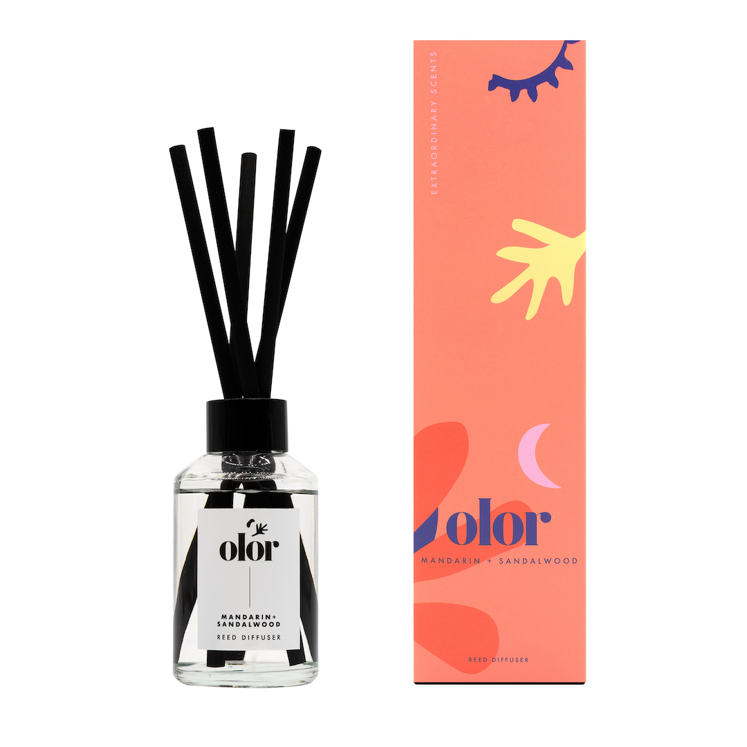Olor Mandarin + Sandalwood Luxury Reed Diffuser (2)