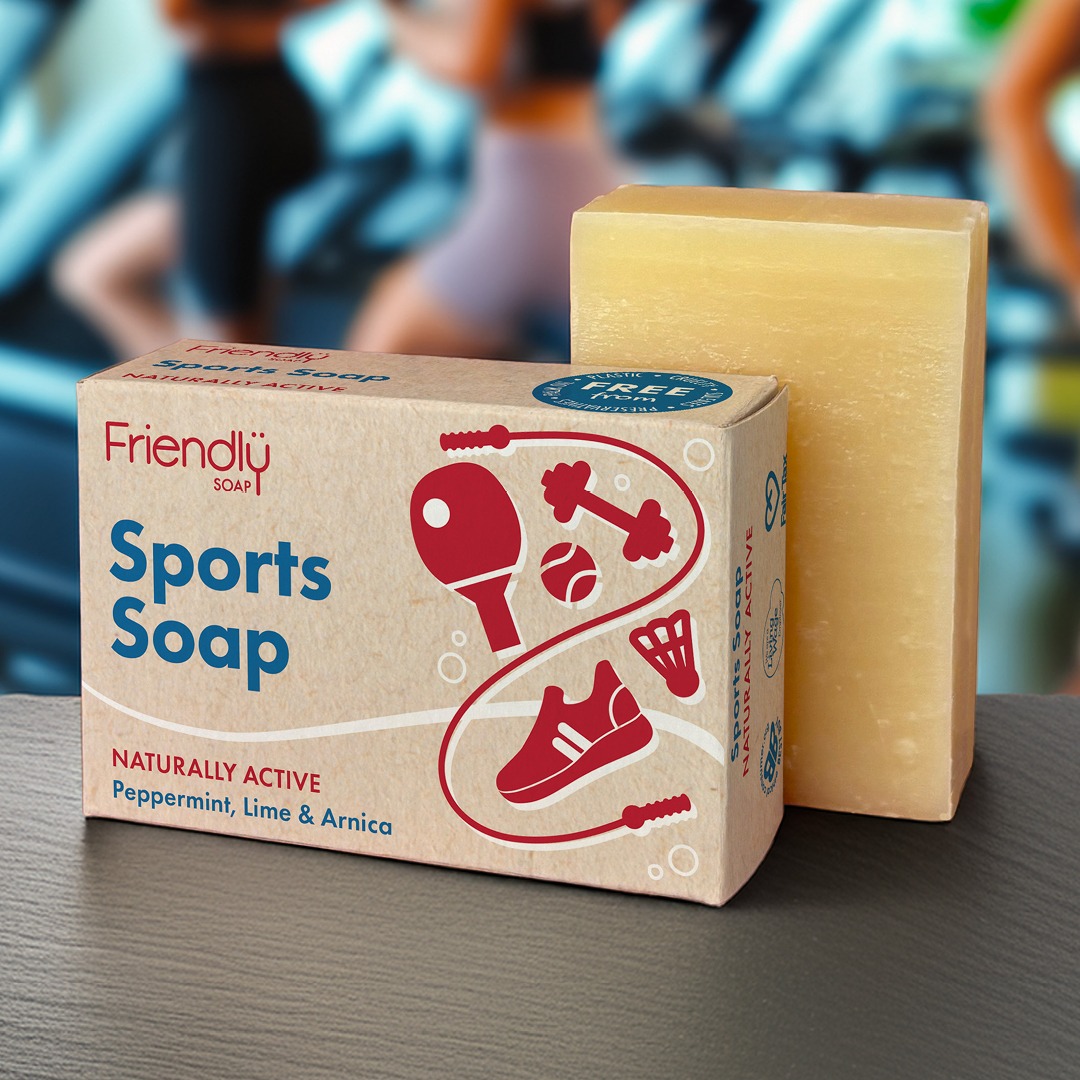 Sports Soap Image friendly sports soap on a gym bench