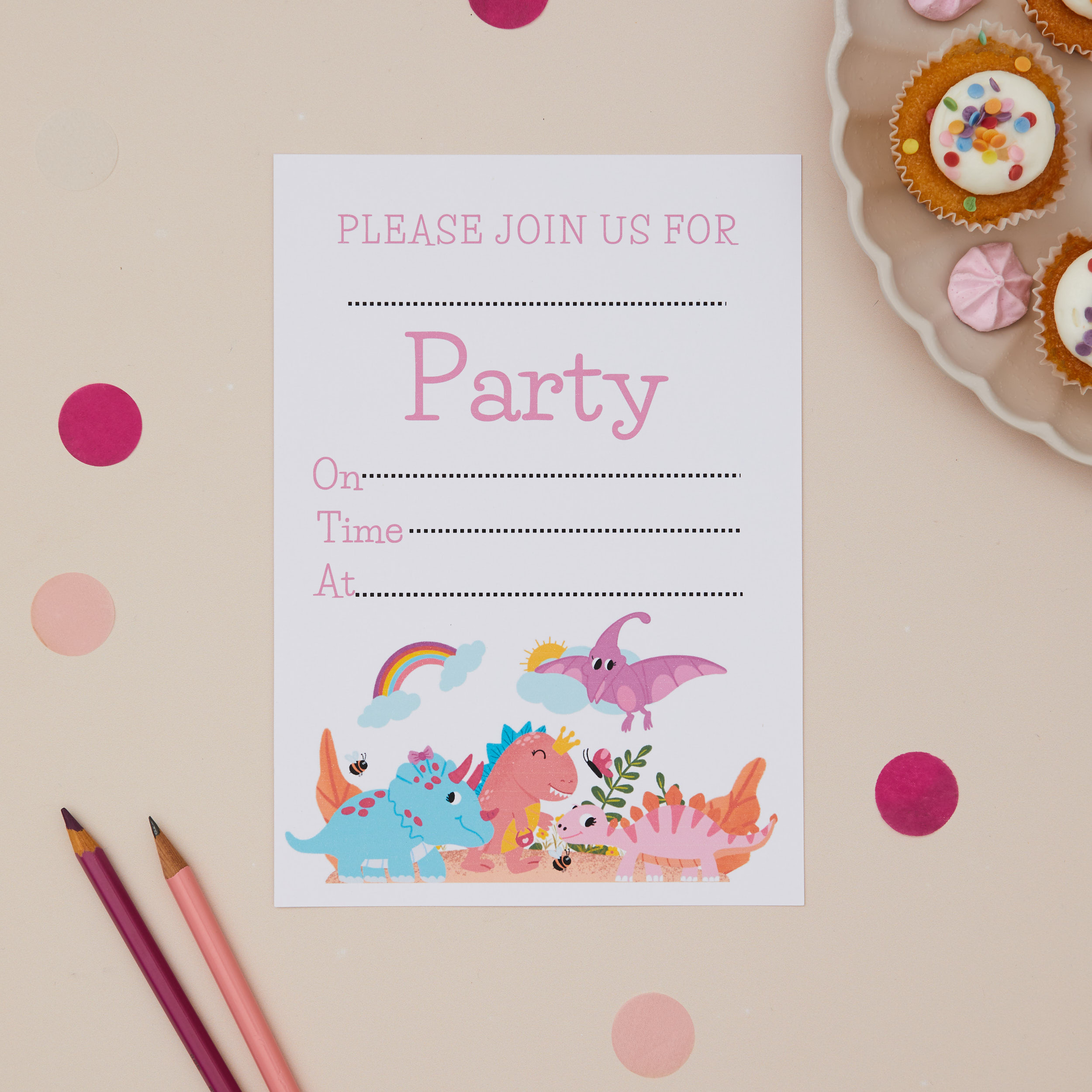 Kids Party Dinosaur Purple