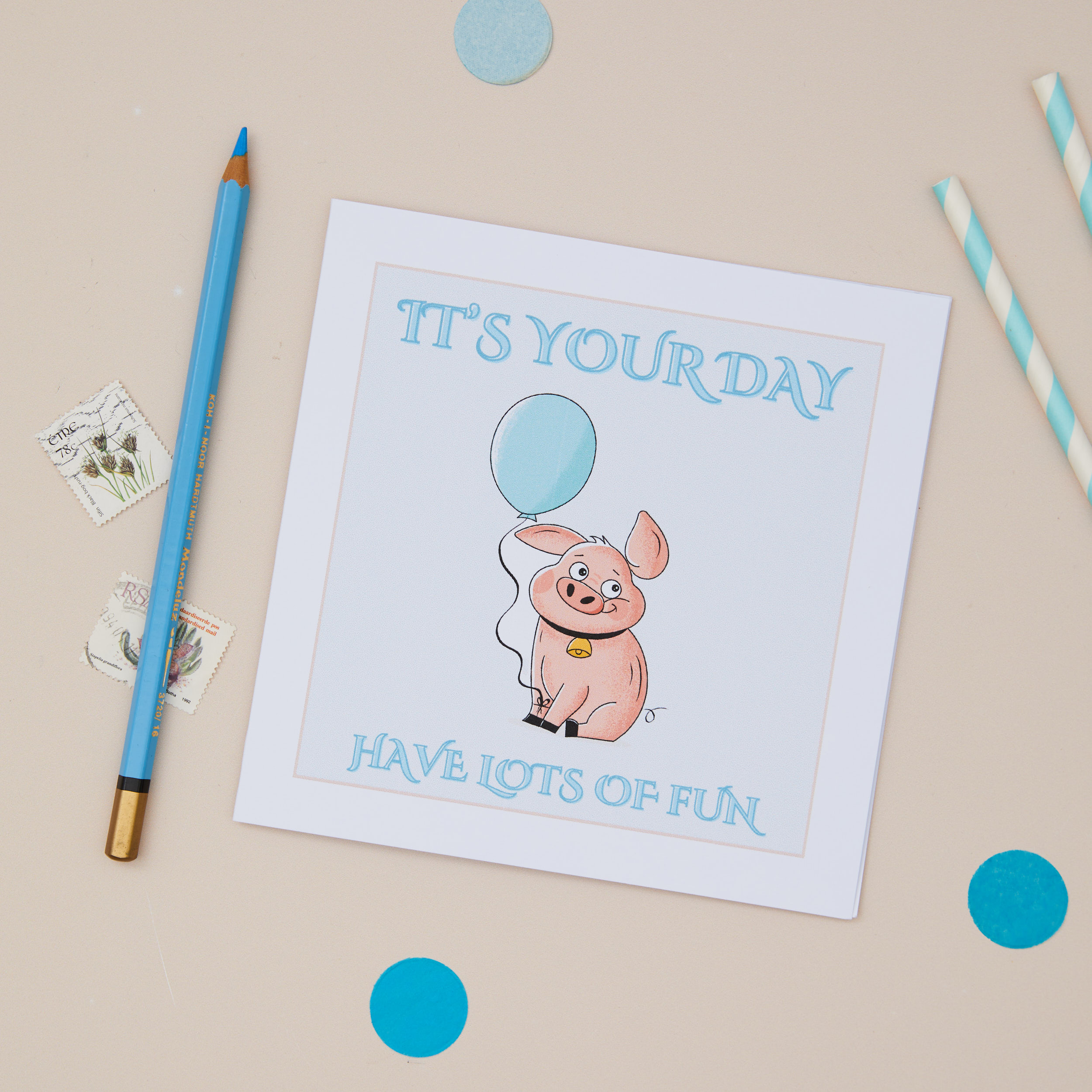 Kids Card Piggy It's your day